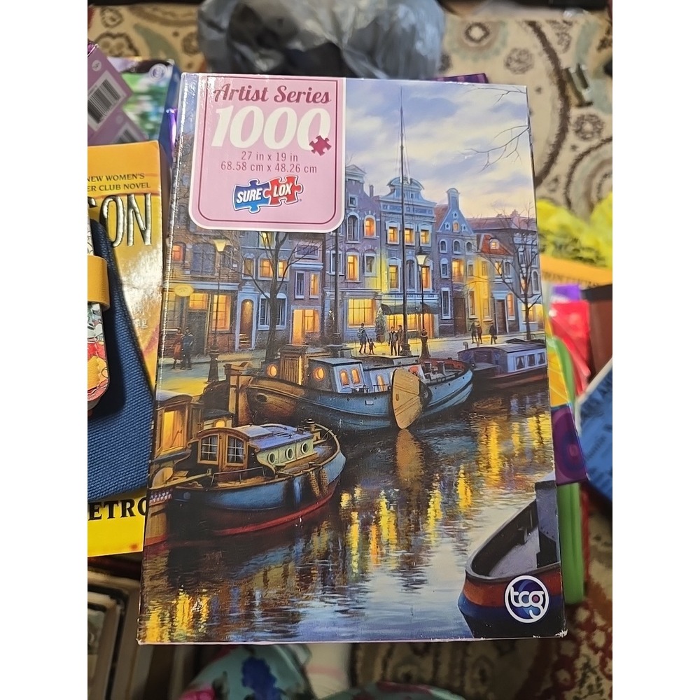 Sure-Lox Artist Series 1000 Pc Jigsaw Puzzle Canal Life New Sealed